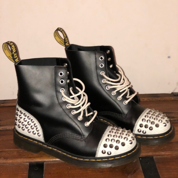 black studded doc martens